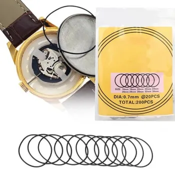200Pcs/kott Watch O-Rõngas Veekindel Kummist Vaadata tagakaane Tihendid Watch Remont Vahend Kellassepp Paksus on 0,7 mm 16-34 mm
