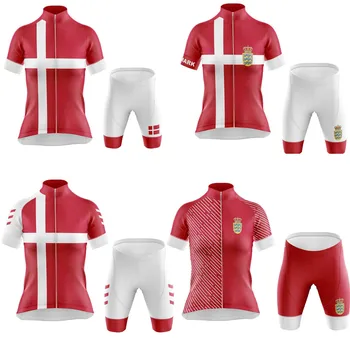 2023 Punane Naiste Rattasõidu Riided Danmark Cycling Team Jersey Set Road Bike Särgid Sobivad Jalgratta Püksid, Rinnatüki MTB Ropa Maillot