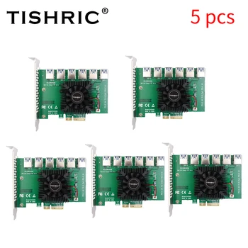 5/10TK TISHRIC PCI Express Kordaja GPU 4X PCI E 1 6 USB3.0 Adapter PCI Express x16 Card PCIE Ärkaja Video Kaart Kaevandamine