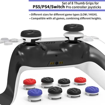 8pcs /palju Käe Grip Laiendid Mütsid Pöidla Haaratsid PS5 PS4 Nintendo Switch Pro Controller Juhtkangid Kõrge/Madala Tõusu Katab