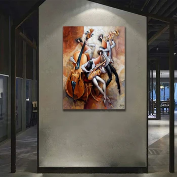 Abstraktse Maali Muusika Jazz Trio Tekstuur Kaasaegse Kunsti Tuba Sein On Kaunistatud Art Ho Mulle Lili