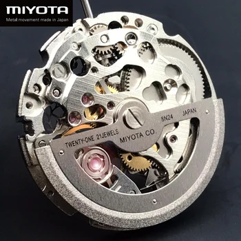 Jaapani Originaal Miyota 8N24 Skelett Mehaaniline Liikumine 21 Pärleid Suure Täpsusega Automaatne Füüsilisest isikust lõpetamise Liikumise 8N24 Kuld/Hõbe