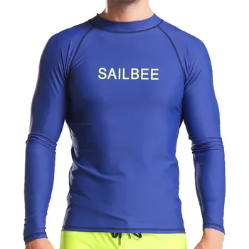 Meeste Ujuda T-Särk Rash Guard Pikkade Varrukatega UPF 50+ UV Päikese Kaitsega Beachwear Compression Surfamine, Sukeldumine Kummiülikond Tops Supelrõivad